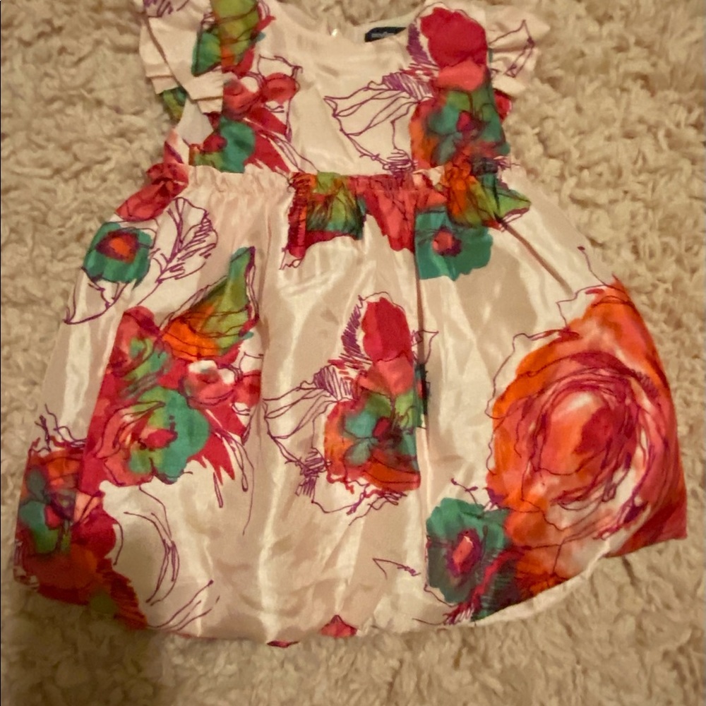 red floral dress